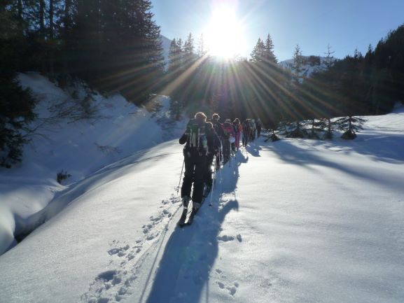 Gruppe beim Langlauf